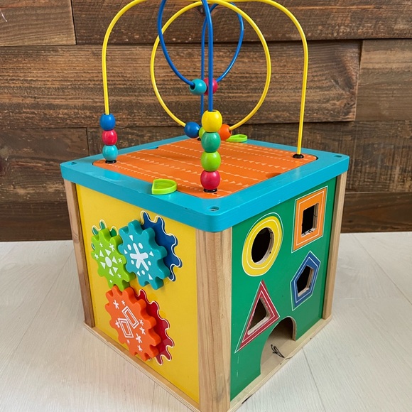 Baby Toddler Wooden Activity Cube Montessori Toy - Picture 3 of 5